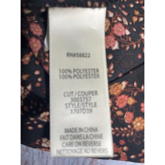 Max Studio Women's Blouse Size XL Ruffles Ditzy Print Autumn‎ Smocked Neck Cuffs - Picture 15 of 16